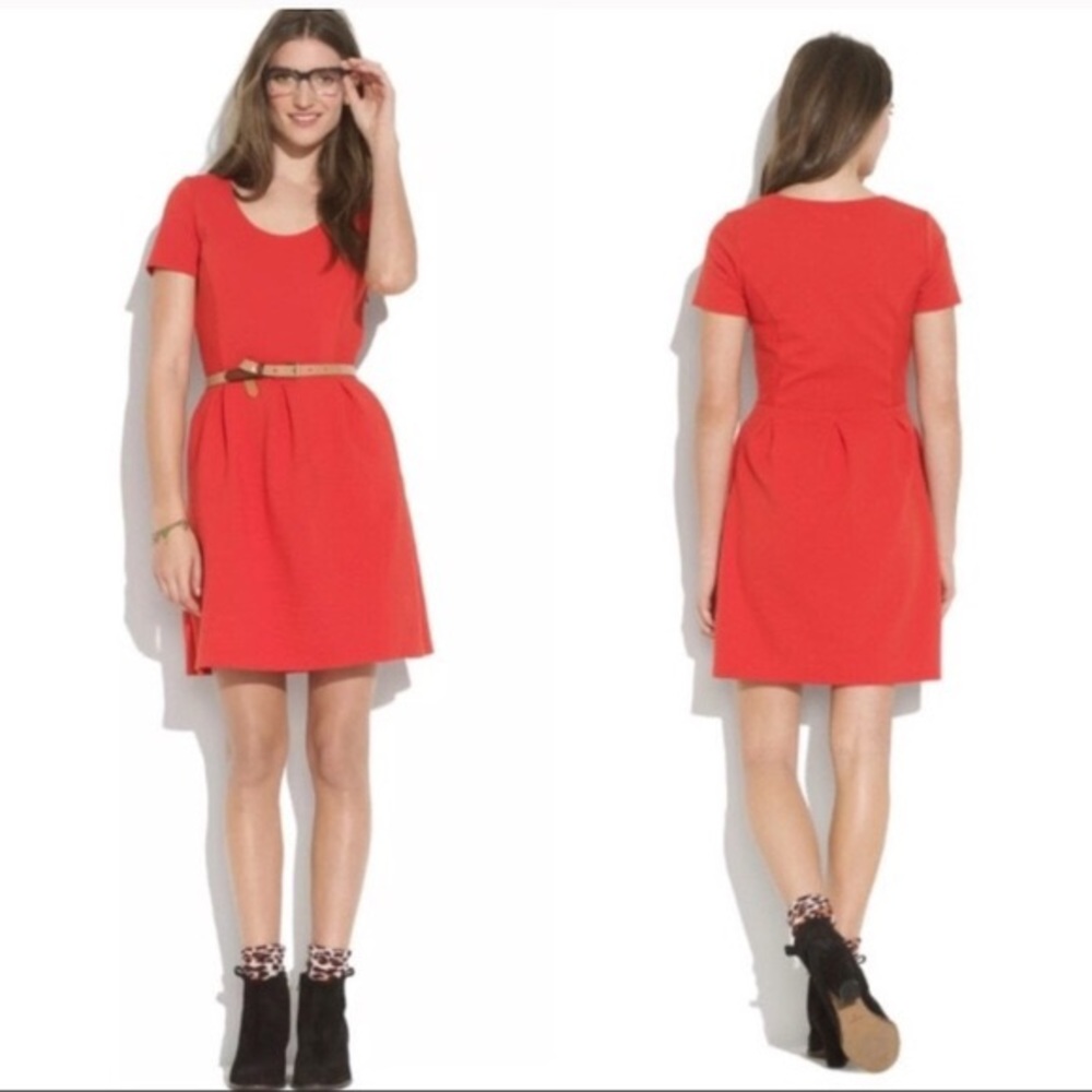Madewell Bright Red Bistro Dress Sz 8 - Picture 1 of 8